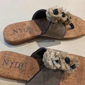 NYDJ Women's Tan Slide Sandals